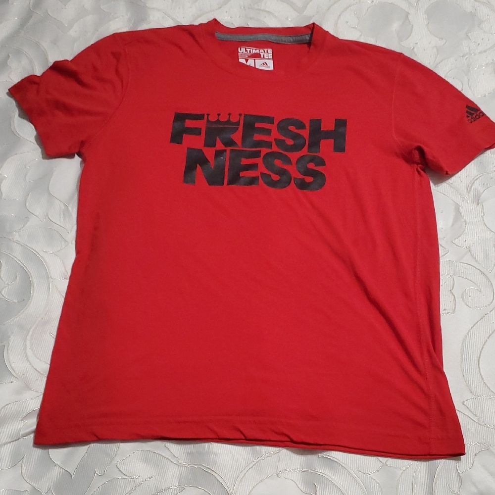 Adidas Red and Black Short Sleeve Tee